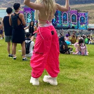 Bright Pink Cyberdog Festival Pants